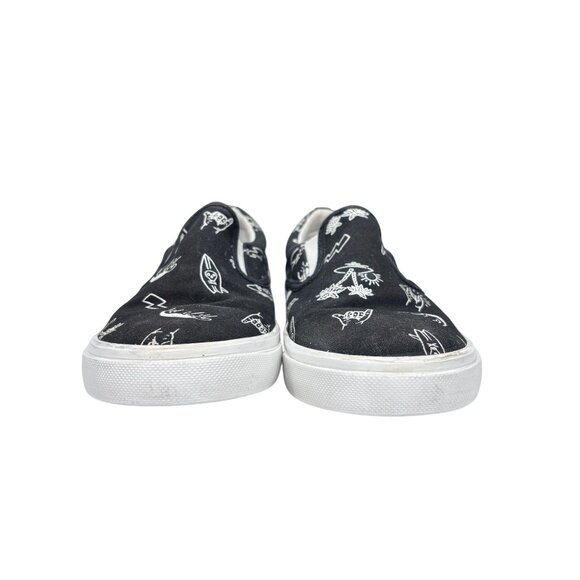 Old Navy Black Graphic Slip-On Shoes Space-Themed Print Canvas Upper Comfortable - Picture 3 of 9